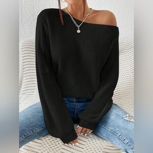 Single Shoulder Knit Sweater